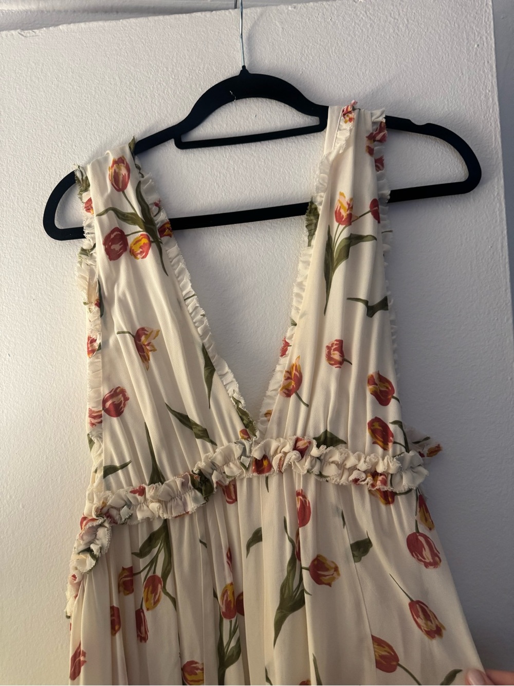Reformation Cream Floral Tulip Maxi Dress - Picture 3 of 8